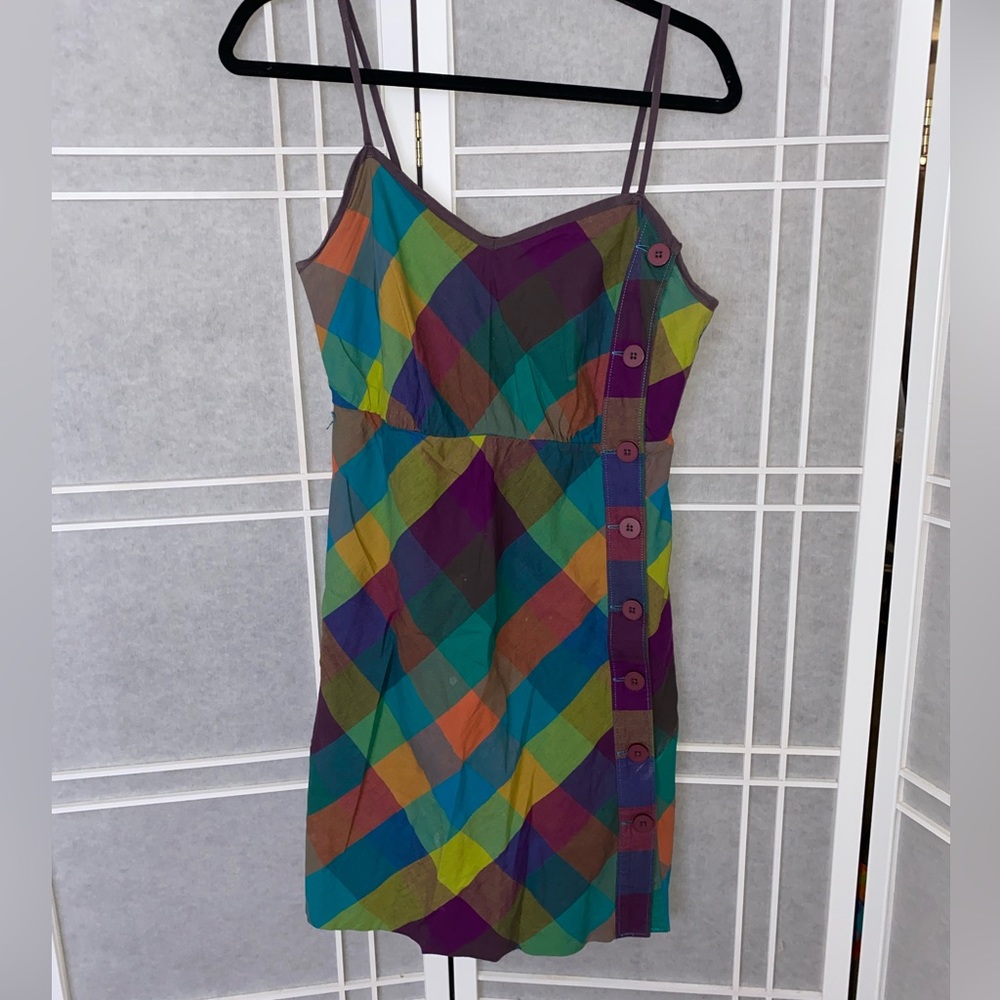 Vintage Brooklyn industries plaid button dress S cottage core
